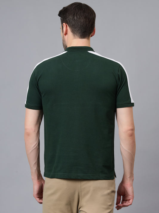 T-Shirt for Men | Breathable & Soft with Color Fastness Regular Fit Polo Neck Poly Cotton Fabric Printed Pattern