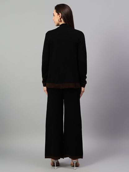 Women's Black Solid Winter Co-Ord Set