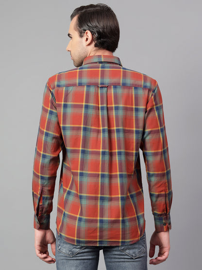 Casual Shirt for Men | Breathable & Soft with Color Fastness Regular Fit Spread Collar Neck Cotton Fabric Checkered Pattern