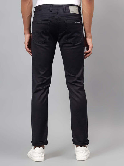 Denim Jeans for Men l Breathable & Soft with Color Fastness Ultra Narrow Fit Cotton Fabric Solid Pattern Button Closure