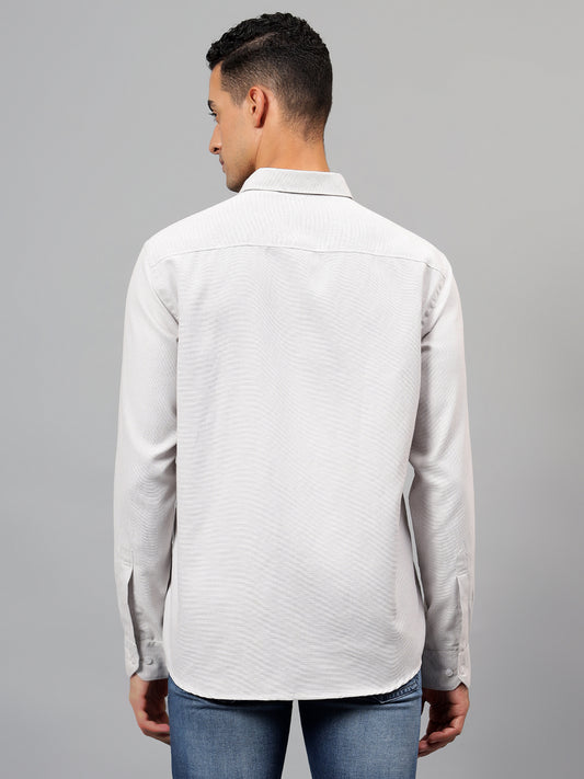 Casual Shirt for Men | Breathable & Soft with Color Fastness Regular Fit Spread Collar Neck Cotton Blend Fabric Self Design Pattern