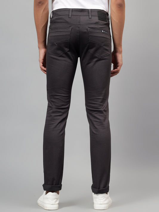 Casual Trouser for Men | Breathable & Soft with Color Fastness Regular Fit Cotton Blend Fabric Self Design Pattern Button Closure