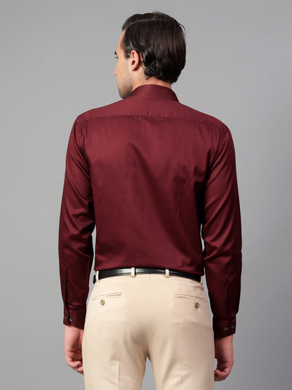 Formal Shirt for Men l Breathable & Soft with Color Fastness Regular Fit Spread Collar Neck Cotton Fabric Solid Pattern