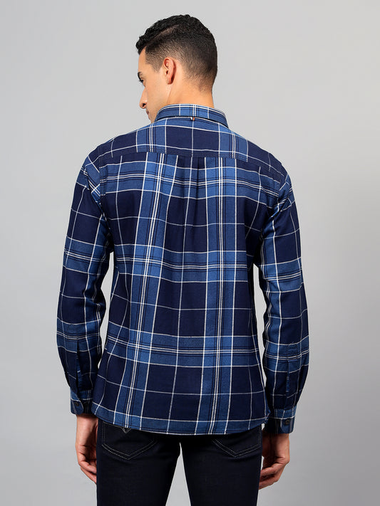 Casual Shirt for Men | Breathable & Soft with Color Fastness Regular Fit Spread Collar Neck Cotton Fabric Checkered Pattern