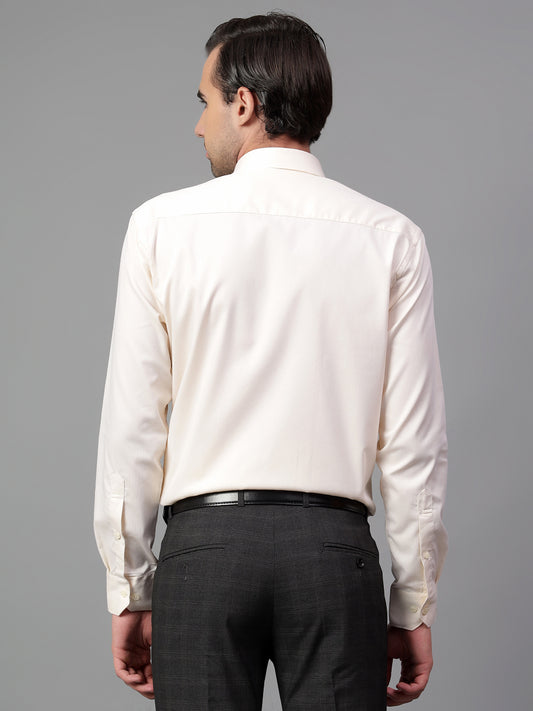 Formal Shirt for Men l Breathable & Soft with Color Fastness Regular Fit Spread Collar Neck Cotton Fabric Self Design Pattern