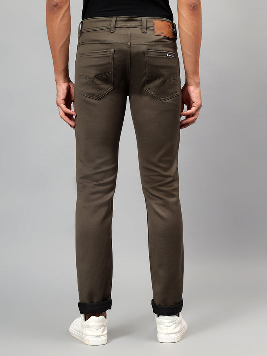 Denim Jeans for Men l Breathable & Soft with Color Fastness Ultra Narrow Fit Cotton Fabric Solid Pattern Button Closure