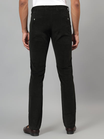 Casual Trouser for Men | Breathable & Soft with Color Fastness Regular Fit Cotton Blend Fabric Self Design Pattern Button Closure