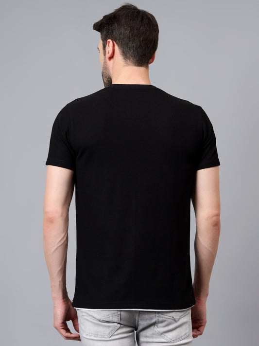 T-Shirt for Men | Breathable & Soft with Color Fastness Regular Fit Round Neck Poly Cotton Fabric Solid Pattern