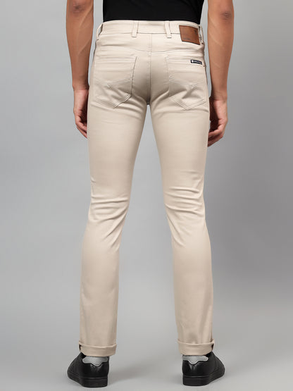 Casual Trouser for Men | Breathable & Soft with Color Fastness Regular Fit Cotton Blend Fabric Self Design Pattern Button Closure