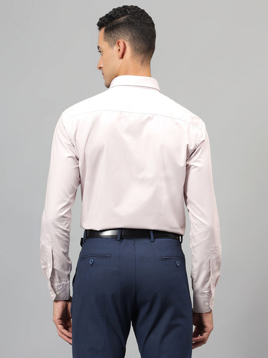 Formal Shirt for Men l Breathable & Soft with Color Fastness Regular Fit Spread Collar Neck Cotton Blend Fabric Solid Pattern