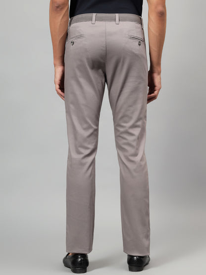 Casual Trouser for Men | Breathable & Soft with Color Fastness Regular Fit Cotton Blend Fabric Self Design Pattern Button Closure