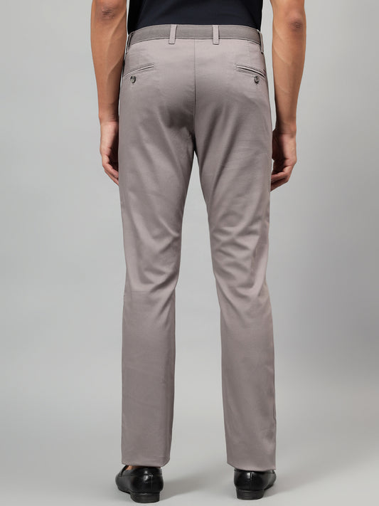 Casual Trouser for Men | Breathable & Soft with Color Fastness Regular Fit Cotton Blend Fabric Self Design Pattern Button Closure