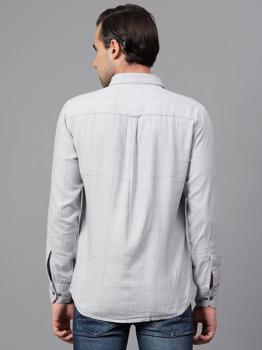 Casual Shirt for Men | Breathable & Soft with Color Fastness Regular Fit Spread Collar Neck Cotton Blend Fabric Checkered Pattern