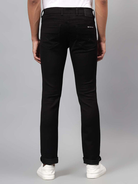 Denim Jeans for Men l Breathable & Soft with Color Fastness Ultra Narrow Fit Cotton Fabric Solid Pattern Button Closure