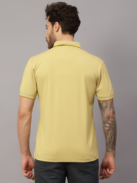 T-Shirt for Men | Breathable & Soft with Color Fastness Regular Fit Polo Neck Poly Cotton Fabric Printed Pattern