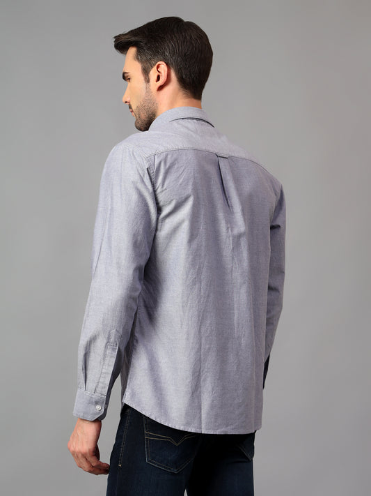 Casual Shirt for Men | Breathable & Soft with Color Fastness Regular Fit Spread Collar Neck Cotton Fabric Solid Pattern