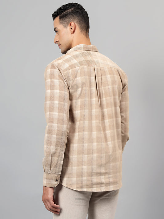 Casual Shirt for Men | Breathable & Soft with Color Fastness Regular Fit Spread Collar Neck Cotton Fabric Checkered Pattern