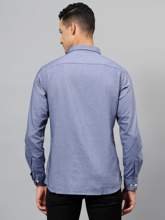Casual Shirt for Men | Breathable & Soft with Color Fastness Regular Fit Spread Collar Neck Cotton Fabric Self Design Pattern