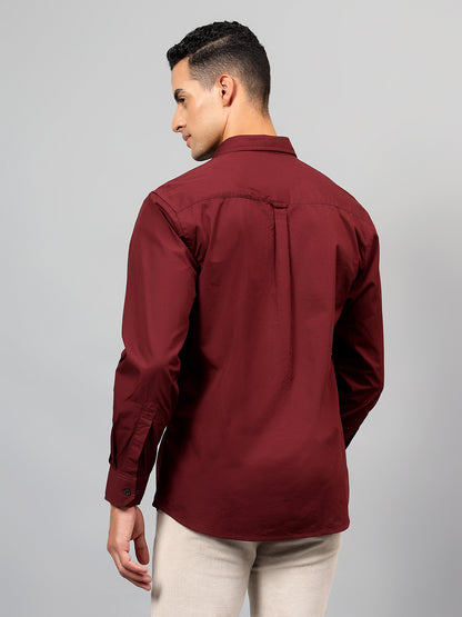 Casual Shirt for Men | Breathable & Soft with Color Fastness Regular Fit Spread Collar Neck Cotton Fabric Solid Pattern