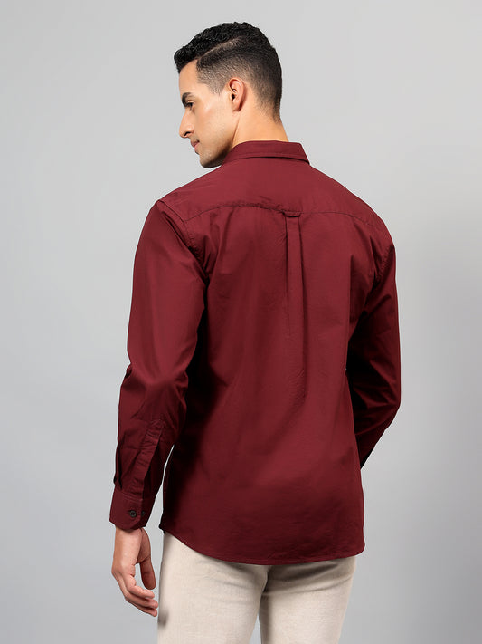 Casual Shirt for Men | Breathable & Soft with Color Fastness Regular Fit Spread Collar Neck Cotton Fabric Solid Pattern