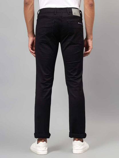 Denim Jeans for Men l Breathable & Soft with Color Fastness Ultra Narrow Fit Cotton Fabric Solid Pattern Button Closure