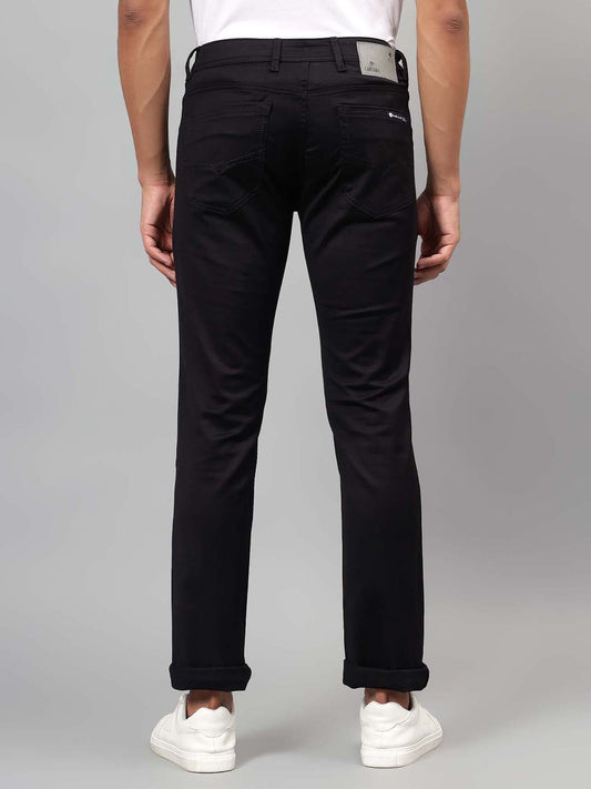 Denim Jeans for Men l Breathable & Soft with Color Fastness Ultra Narrow Fit Cotton Fabric Solid Pattern Button Closure