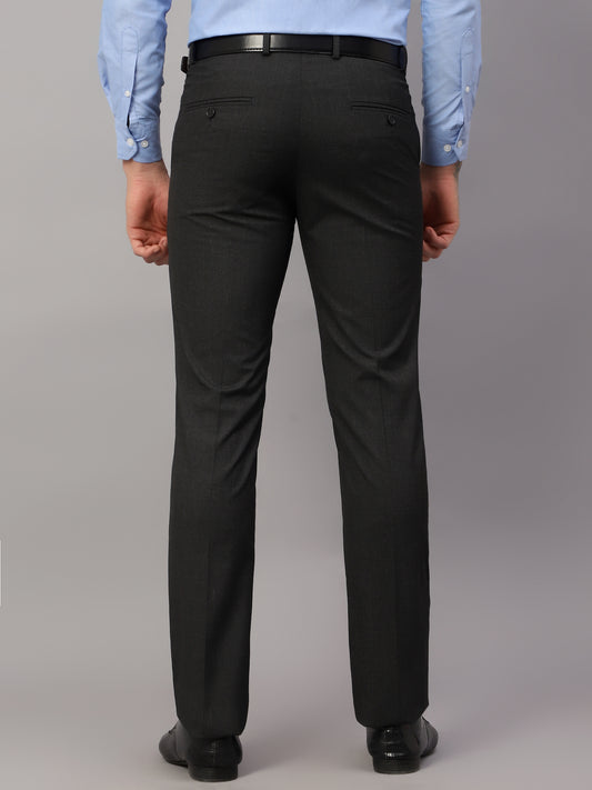 Formal Trouser for Men | Breathable & Soft with Color Fastness Regular Fit Poly Viscose Fabric Checkered Pattern Hook & Eye Closure