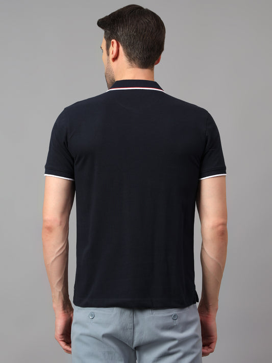 T-Shirt for Men | Breathable & Soft with Color Fastness Regular Fit Polo Neck Poly Cotton Fabric Printed Pattern