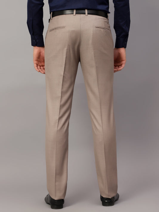 Formal Trouser for Men | Breathable & Soft with Color Fastness Regular Fit Terry Rayon Fabric Self Design Pattern Hook & Eye Closure