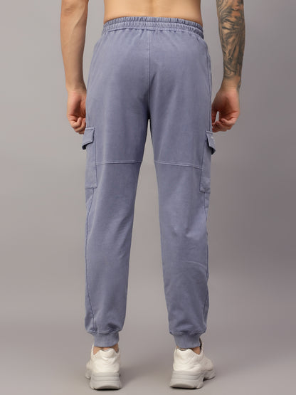 Men's Grey Solid Stretchable Active Wear Track Pant