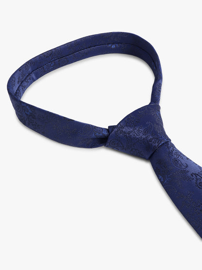 Cantabil Men's Navy Blue Floral Printed Broad Tie