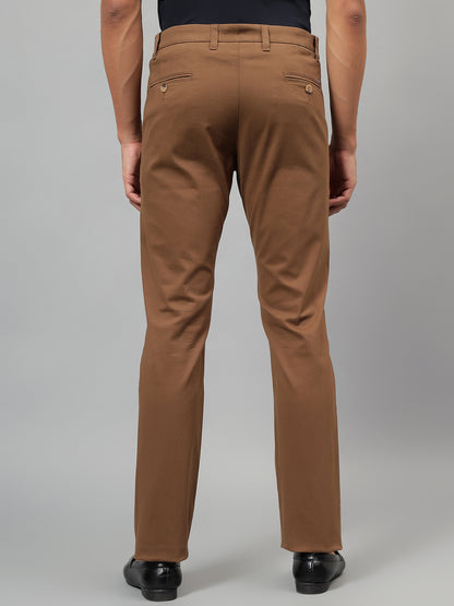 Casual Trouser for Men | Breathable & Soft with Color Fastness Regular Fit Cotton Blend Fabric Solid Pattern Button Closure