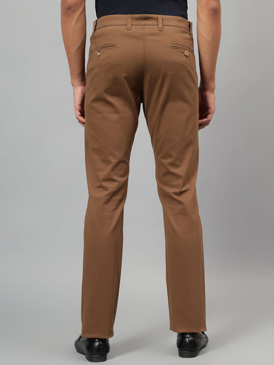 Casual Trouser for Men | Breathable & Soft with Color Fastness Regular Fit Cotton Blend Fabric Solid Pattern Button Closure