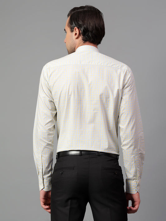Formal Shirt for Men l Breathable & Soft with Color Fastness Regular Fit Spread Collar Neck Cotton Fabric Checkered Pattern