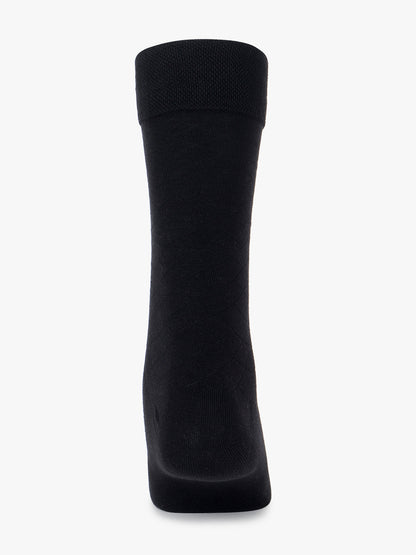 Men's Pack Of 5 Black Crew Length Solid Casual Socks