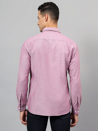Casual Shirt for Men | Breathable & Soft with Color Fastness Regular Fit Spread Collar Neck Cotton Fabric Self Design Pattern