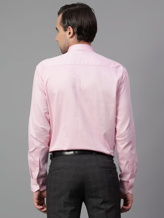 Formal Shirt for Men l Breathable & Soft with Color Fastness Regular Fit Spread Collar Neck Giza Cotton Fabric Self Design Pattern