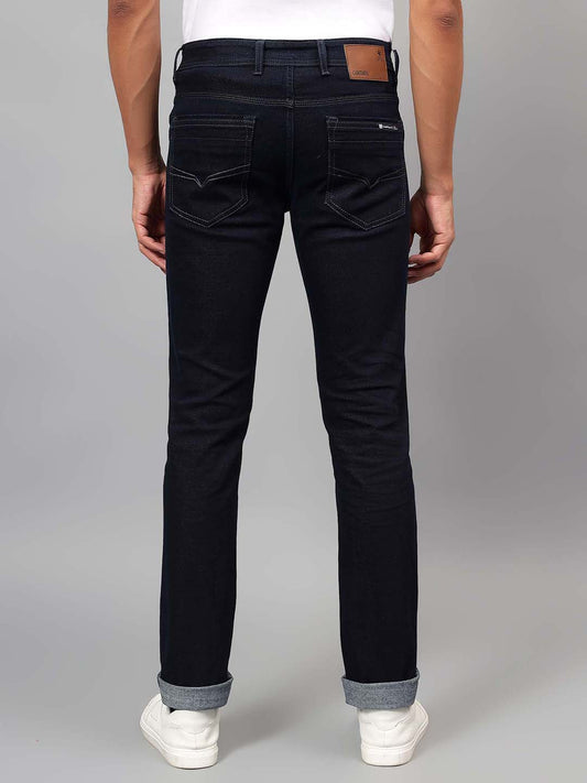 Denim Jeans for Men l Breathable & Soft with Color Fastness Ultra Narrow Fit Cotton Fabric Solid Pattern Button Closure