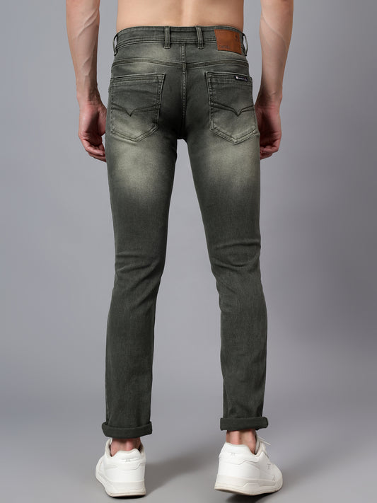 Denim Jeans for Men l Breathable & Soft with Color Fastness Ultra Narrow Fit Cotton Fabric Solid Pattern Button Closure