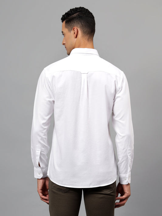 Casual Shirt for Men | Breathable & Soft with Color Fastness Regular Fit Spread Collar Neck Cotton Fabric Self Design Pattern