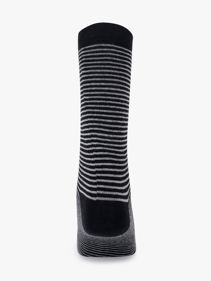 Men's Pack Of 5 Grey Crew Length Stripes Casual Socks