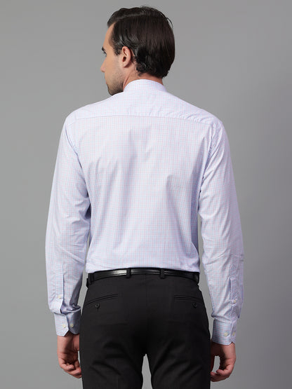Formal Shirt for Men l Breathable & Soft with Color Fastness Regular Fit Spread Collar Neck Cotton Fabric Checkered Pattern
