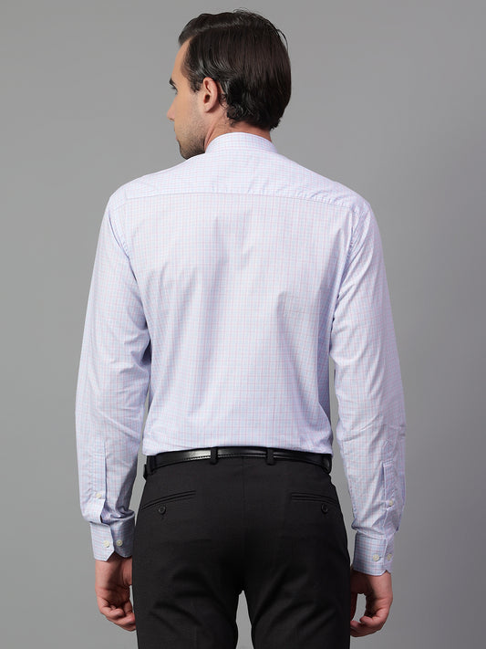 Formal Shirt for Men l Breathable & Soft with Color Fastness Regular Fit Spread Collar Neck Cotton Fabric Checkered Pattern