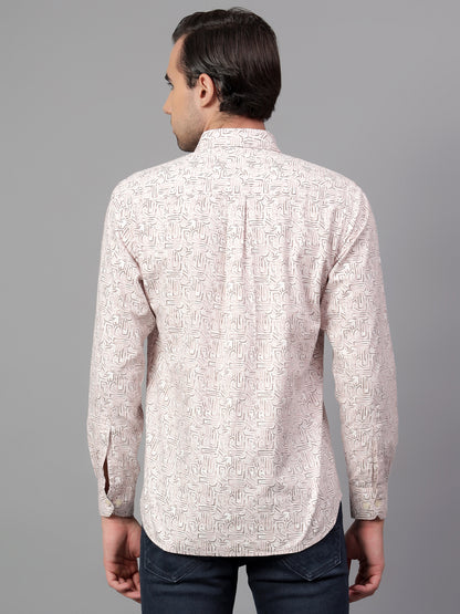 Casual Shirt for Men | Breathable & Soft with Color Fastness Regular Fit Spread Collar Neck Cotton Fabric Printed Pattern