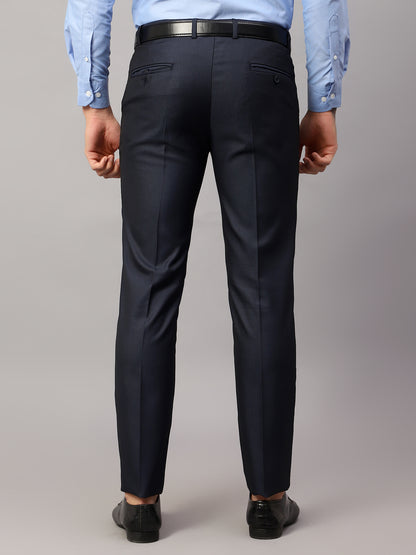 Men's Formal Flat front Navy Blue  Trousers