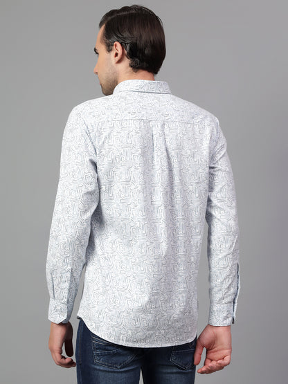 Casual Shirt for Men | Breathable & Soft with Color Fastness Regular Fit Spread Collar Neck Cotton Fabric Printed Pattern