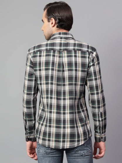 Casual Shirt for Men | Breathable & Soft with Color Fastness Regular Fit Spread Collar Neck Cotton Fabric Checkered Pattern