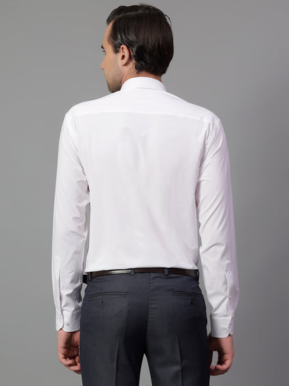 Formal Shirt for Men l Breathable & Soft with Color Fastness Regular Fit Spread Collar Neck Poly Cotton Fabric Solid Pattern