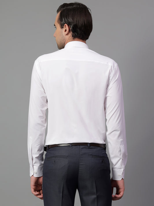 Formal Shirt for Men l Breathable & Soft with Color Fastness Regular Fit Spread Collar Neck Poly Cotton Fabric Solid Pattern