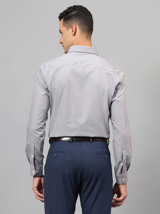 Formal Shirt for Men l Breathable & Soft with Color Fastness Regular Fit Spread Collar Neck Cotton Blend Fabric Solid Pattern